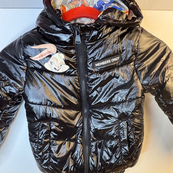 Members Only Space Jam‎ A New Legacy Lola Bunny Puffer Jacket Black Kids 4 - Picture 2 of 15
